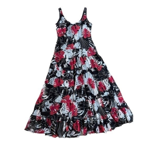 Black Label Dresses & Skirts - Black Label by Evan Picone Cottagecore Tiered Ruffle Maxi Dress Sleeveless Lined